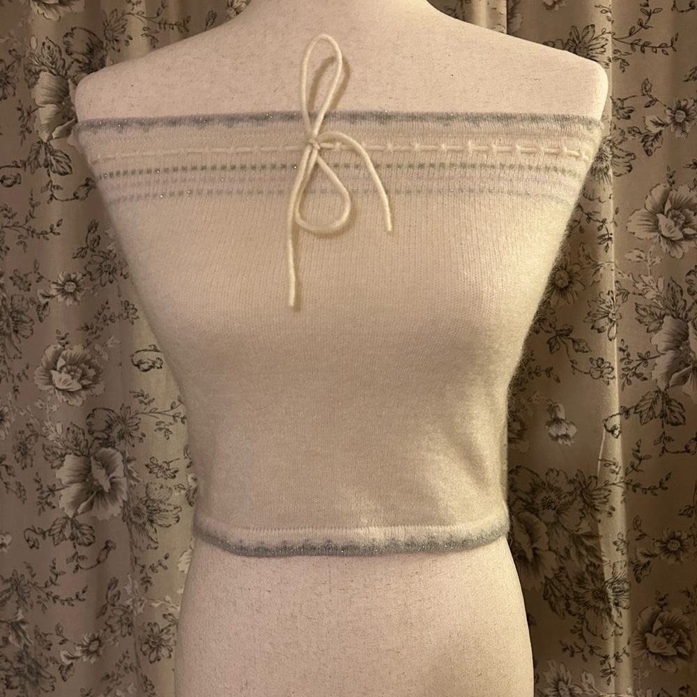J. Crew Cream and Gray Bandeau
